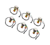 BESPORTBLE 6pièces Collier de Pendentifs Tambours Africains Bois Bijoux de Percussion pour Amateurs de Musique Souvenirs de Voyage et Accessoires de Mode