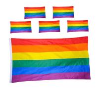 BESPORTBLE 6pièces Drapeaux Arc-ciel Fierté Lgbtq Bannières Décoratives Pour Jardin Et Intérieur Suspendre Pour Événements