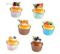BESPORTBLE 6Pièces Faux Cupcake Décoratif Modèles Réalistes Simulation pour Décoration de Fête Accessoires Photographiques et Ornements de Maison