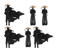 BESPORTBLE 6pièces Figurines Miniatures Chinoises De Guerriers Anciens De Soldats Plastique Armés pour Décoration De Jardin Et Mise Scène De Bureau