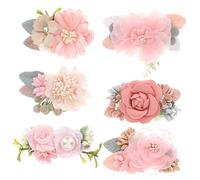 BESPORTBLE 6pièces Lot de Barrettes Fleurs pour Accessoires Cheveux Fille avec Pinces Crocodiles Decoration Cheveux Fille