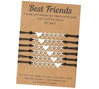 BESPORTBLE 6pièces Lot De Bracelets Corde Forme De Cœur Ajustables Bijoux Amitié Pour Filles Et Adolescentes