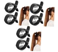 BESPORTBLE 6pièces Pince à Cheveux De Clip à Dents Intérieures Pour Queue De Poisson Accessoire De Coiffure Noir Maintien Fort Pour Chignon Et Queue De Cheval