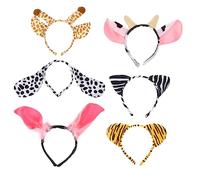 BESPORTBLE 6pièces Serre-tête à Dessin Animé Serre-tête Animaux Coiffe Garçon Fille Accessoire De Costume De Spectacle Lot De Bandeaux Pour Garçon Fille Thème Des Animaux Pour Spectacles De m