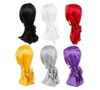 BESPORTBLE 6pièces Turbans De Pirate Pour Cheveux Clairsemés Foulards à Longue Queue Élastiques Bonnets De Chimiothérapie Confortables