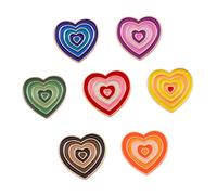 BESPORTBLE 7 pièces Set de Badges Forme de Cœur Dégradé Arc Ciel Broches Délicates pour Accessoires de Mode Personnalisé Femme pour Fête et Vêtements