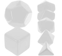 BESPORTBLE 7 pièces Set de Dés Polyédriques Vierges Multi-Faces Plastique Blanc Accessoires de Jeu DIY pour Écrire Personnaliser et Jouer Adapté Aux et Aux Jeux de Société