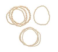 BESPORTBLE 7pièces Bracelets Dorés Empilables Boho Ensemble De Bracelets Élastiques à Perles Pour Femmes Style Polyvalent Et Élégant Pour Cadeau