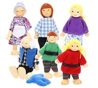 BESPORTBLE 7Pièces Set de Poupées Flexibles pour Jeux de Rôle Familiaux Éducatifs pour Garçon Fille Figures Articulées pour Développer Imagination et Communication Parfait