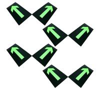 BESPORTBLE 8 Pièces Autocollant Lumineuse de Phosphorescent Panneau de Secours Sortie Pvc, Kit D'évacuation Flèche Visibilité Claire Incendie pour Urgences en Espace Public