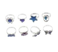 BESPORTBLE 8 Pièces Bague Réglable Garçon Fille Femme Anneaux Ouverture Bague Fantaisie Changeant de Couleur pour et Empilable