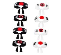 BESPORTBLE 8 Pièces Bandana Ninja Bandeau Traditionnel pour Karaté Sports et Cosplay Accessoire pour Costume et Cuisine