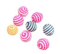 BESPORTBLE 8 Pièces Boule De De Dents De Broyage du Son Mâcher Gratter pour Chat Suspendu Sons Petit Griffoir pour Chat Scratch Grattoirs Taquinerie Rouge Boule De