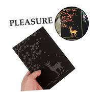 BESPORTBLE 8 Pièces Cartes à Gratter DIY pour Garçon Fille Kit de Peinture à Gratter avec Motifs Plantes et Animaux Jeu Créatif de Noir pour Développement de Intelligence et Loisirs