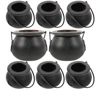 BESPORTBLE 8 Pièces Chaudron de Sorcière Noir en Plastique pour Bonbons, Accessoire Suspendu Halloween, Seau à Bonbons Décoratif pour Bars et Clubs