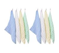 BESPORTBLE 8 pièces Débarbouillettes Garçon Fille Mousseline Couches Coton Lavables Douces et Absorbantes Serviettes Visage pour Peau Sensible Lingettes Multifonctions Nés