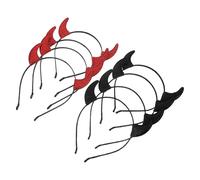 BESPORTBLE 8 Pièces Diadème de de Démon Accessoires de Costume Halloween pour Fêtes Cosplay et Déguisements avec Oreilles de Vampire et Effet Scintillant