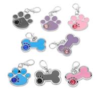 BESPORTBLE 8 pièces Étiquettes Didentification Perdu pour Chiens et Formes Os et Patte Résistantes Aux Intempéries Gravure Laser Compatible Colliers Petits et Grands Animaux