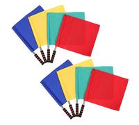 BESPORTBLE 8 Pièces Flags For Soccer Referees With Stainless Steel Handle Lightweight Signal Flags For Volleyball Football Weather-resistant Referee Gear