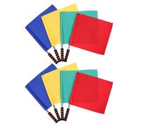 BESPORTBLE 8 Pièces Football Penalty Flags With Stainless Steel Handles Weather-resistant Soccer Sports Flag Set For Referee Signal And Athletic Competition