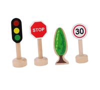 BESPORTBLE 8 pièces Jouets Éducatifs Bois Panneaux de Signalisation Colorés pour Garçon Fille Apprentissage Ludique Sécurité Routière
