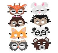 BESPORTBLE 8 Pièces Masque Animaux Feutre pour Cosplay Halloween et Fêtes Accessoires Colorés pour Garçon Fille Owl Giraffe Bunny Panda Squirrel Bear Hedgehog Fox