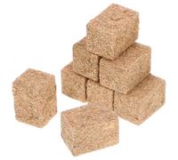 BESPORTBLE 8 pièces Miniature de Paille Carrée Décor Miniature Simulée Bois Accessoire Photo pour Maison de Poupée Jardin et Scène Micro Décor