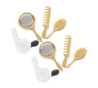 BESPORTBLE 8 Pièces Miniature Dollhouse Bathroom Set with Hair Dryer Comb Mirror Resin Accessories for Creative Role Play and Social Interaction