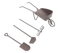 BESPORTBLE 8 Pièces Miniature Garden Tools Set for Beginners Mini Wheelbarrow Shovel Hoe for Dollhouse Succulent Bonsai Planting Craft Decoration
