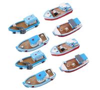 BESPORTBLE 8 Pièces Miniature Resin Boat Ornaments Nautical Mediterranean Style Fishing Ship Models Decorations for Aquarium Fairy Garden and Home Display