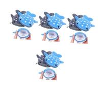 BESPORTBLE 8 pièces Pochette à Requin Peluche Douce avec Porte Multi Usage pour et Rangement Clés et Petits Objets Lot de Bleu Gris