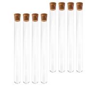 BESPORTBLE 8 Pièces Tubes à Essai Bien Scellés et Robustes, pour Expériences de Chimie Fond Rond avec Bouchons en Bois en Verre et Exercices Pratiques en Laboratoire
