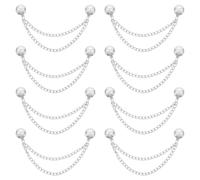 BESPORTBLE 8pcs Clips Magnétiques pour Boutons en Métal avec Chaîne, Fermeture Magnétique Rapide et Coupe-vent pour Vêtements, Usage Quotidien ou Sport en Plein Air
