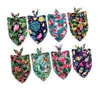 BESPORTBLE 8pièces Bandanas Triangle pour Chiens Foulards Respirant avec Motifs Tropicaux Accessoires pour Animaux De Compagnie pour Photos Et Sorties