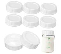 BESPORTBLE 8Pièces Bouchons à Vis pour Biberons de Bouchons Blancs Couvercles Étanches pour Biberons à Large Goulot Remplacement Pratique pour Voyage et Alimentation Bébés