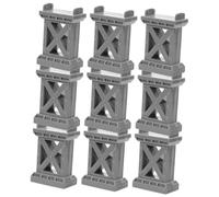 BESPORTBLE 9 pièces Supports de Pont pour Rails de Train Bois Accessoires Compatibles Plupart des Circuits de Train Bois Supports Solides pour Ponts de Circuit