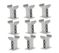 BESPORTBLE 9 pièces Supports de Ponts pour Trains Jouets Accessoires Modélisme Ferroviaire Piliers de Ferrée Gris Faciles à Installer pour Garçons et Filles Jouets Ludiques et Décoratifs