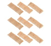 BESPORTBLE 9 Pièces Toiture en Chaume Artificiel Miniature 3X10 CM Tuiles Décoratives en Paille Synthétique Résistante Rouleau de Gazon Décoratif pour Jardin Féérique Maquettes et Maisons
