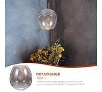 BESPORTBLE Abat-Jour en Verre Fumé Ovale Suspendre Abat-Jour de Remplacement Texture Creusée Compatible Lampes Suspendues et Lustres Salon Chambre Bureau Verre Soufflé Soufflage Bouche