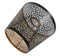 BESPORTBLE Abat-jour Fer pour Lampe de Chevet Design Sculpté Fleur Noir Extérieur Or Intérieur Couvre-lampe Décoratif pour Salon Chambre Bureau