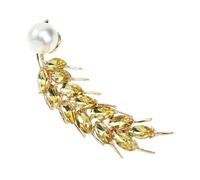 BESPORTBLE accessoires de broche épingle à nourrice robe broches Broche pour les femmes Broche épingles pour les femmes broche épinglette broche de blé broche à col feuille Cristal Jaune