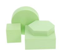 BESPORTBLE Accessoires Photo Cosmétiques 4 Pièces Mousse Polymère Vert 5X5X5 CM Cube 10X10X4 CM Rectangle 10X3 CM Cylindre 9X2 CM Hexagone Décor Géométrique pour Studio Photo et Présentation