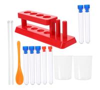 BESPORTBLE Accessoires pour Expériences Scientifiques pour Garçon Fille Comprend Support de Tube à Essai Tubes à Essai Cuillère de Prélèvement Gobelets Doseurs et Bâtonnets de Remuer Kits