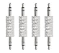 BESPORTBLE Adaptateur Audio 3,5 Mm Mâle-mâle Métallique, Rallonge Câble Stéréo Compacte pour Casque et Microphone, Usage Portable, Compatible Instrument, Lot de 4 Pièces Bleu