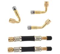 BESPORTBLE Adaptateur de Valve de Vélo en Métal Rallonge de Pompe à Air Angles 45°/90° Connexion Étanche pour Gonflage Facile Pneus VTT et Route Kit 3 Pièces Multifonction pour