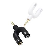 BESPORTBLE Adaptateur Répartiteur Audio 35 MM en U Double Femelle Noir et Blanc Lot de 2 Convertisseur Audio pour Casque Compatible PC Smartphone Tablette Enregistrement Conversation