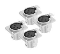 BESPORTBLE Adaptateur XLR Femelle 3 Broches en Métal pour Montage sur Panneau Prise Audio pour Microphone et Haut-Parleur Lot de 4 Supports de Panneau Compacts Connecteur Audio XLR Panel