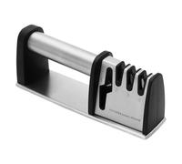 BESPORTBLE Affûteur de Couteaux Ménager Manuel, Affûteur de Ciseaux Antidérapant, Outil D’affûtage Cuisine Rapide, Taille Compacte Argentée pour Usage Domestique