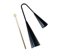 BESPORTBLE Agogo Bell à Deux Tons Métal avec Baguette Bois Instrument de Percussion Portable pour Garçon Fille Éducatif Musical Noir