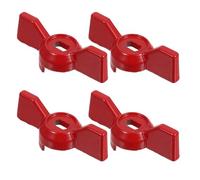 BESPORTBLE Alliage D'aluminium Poignée de Vanne 8x6mm Rouge 4 Pièces | Remplacement sans Outil, Actionnement Facile, pour Vanne D'arrêt et Robinet